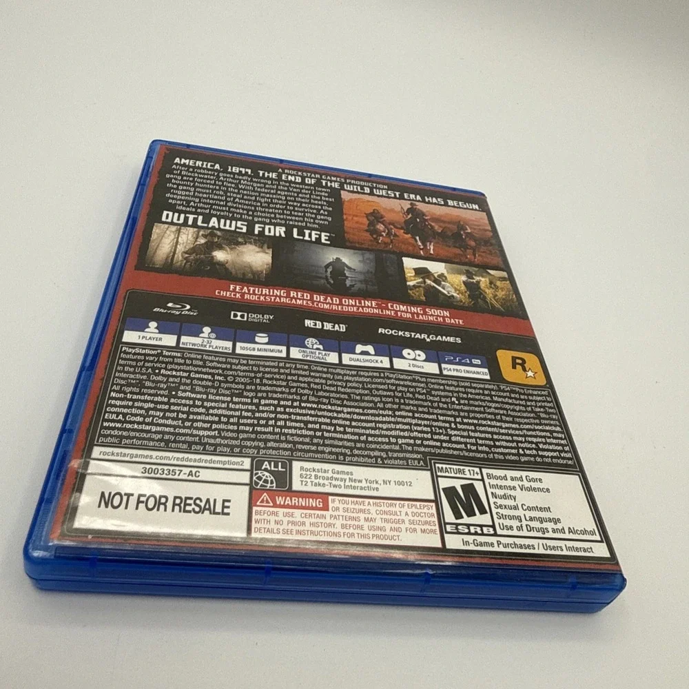 Red Dead Redemption II, 2 - Sony PlayStation 4 PS4 (2-Disc) -VG